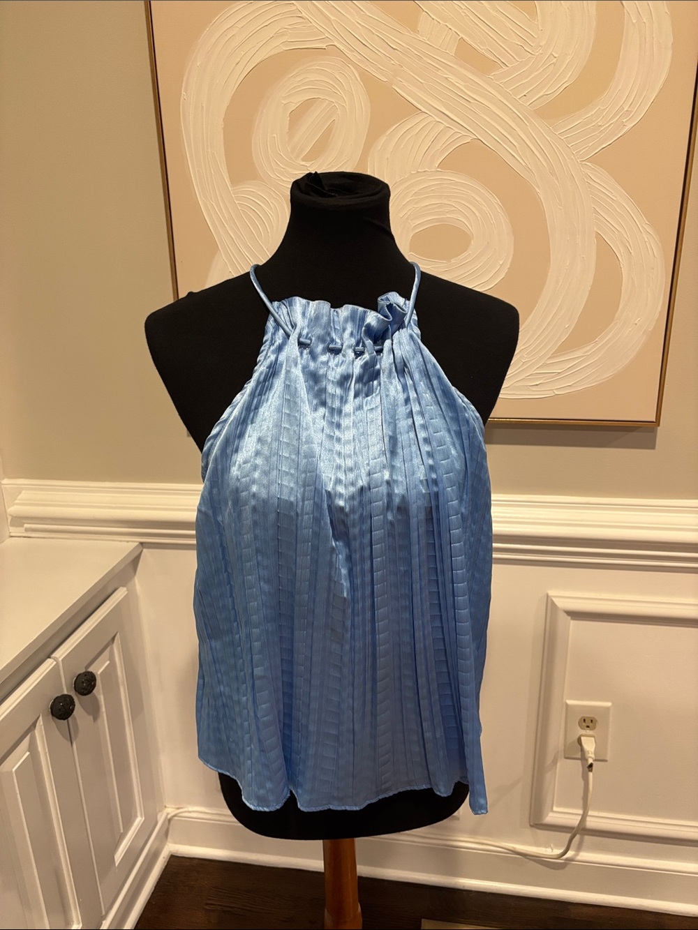 Ramy Brook New York Sleeveless Light Blue Halter Neck Women's Top Medium